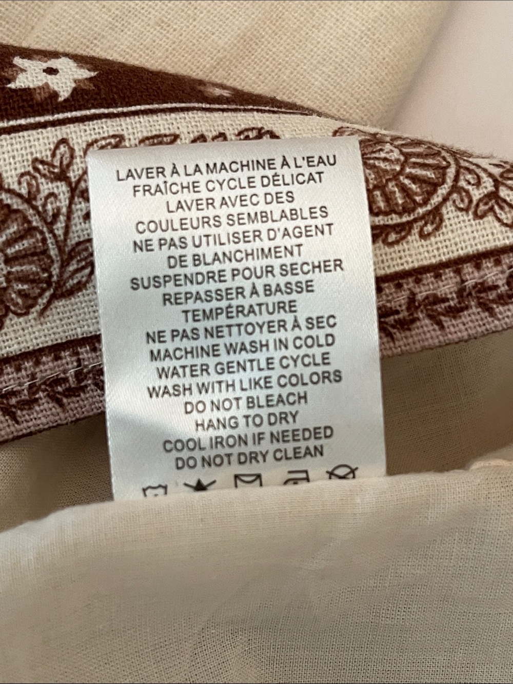 Christian Lacroix Linen Dress, size L, cream and brown floral - Picture 14 of 14